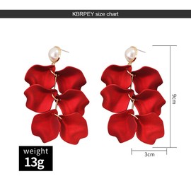 KBRPEY Acrylic Earrings for Women Boho Long Earrings Rose Leaf Dangle Earrings Multistage Petal Earrings Elegant Statement Flower Earrings Exaggerated Tassel Earrings, 100% acrylic