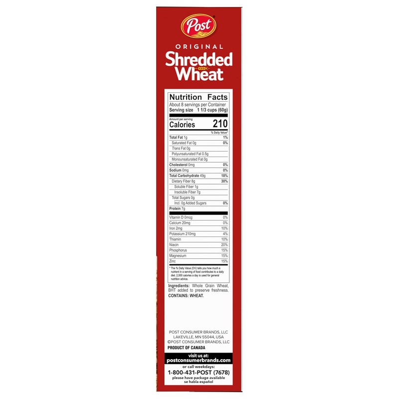 Post Spoon Size Shredded Wheat, Whole Grain Cereal, Excellent Source