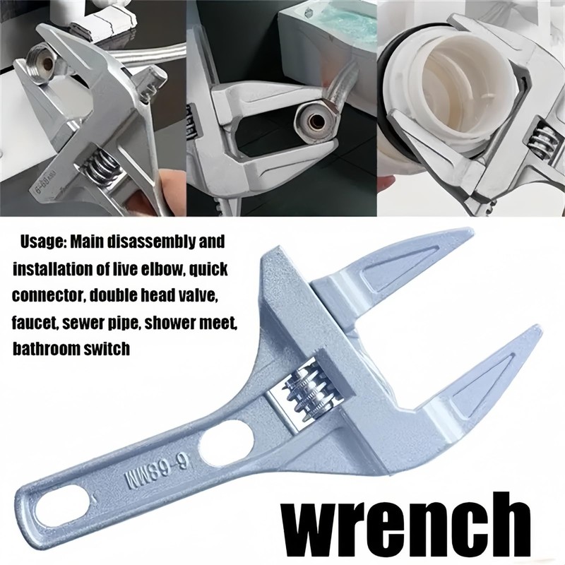 Adjustable Spanner,Adjustable Wrench,Large Adjustable Spanner,6-70mm Wide Jaw Adjustable Spanner,Convenient Wide