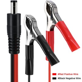 Yeebline DC 5.5 2.1mm Battery Clamps Extension Cable, 5FT 16AWG 12V Alligator Clips Connector Male to Clamp-on Car Charger Power Supply Adapter Cord