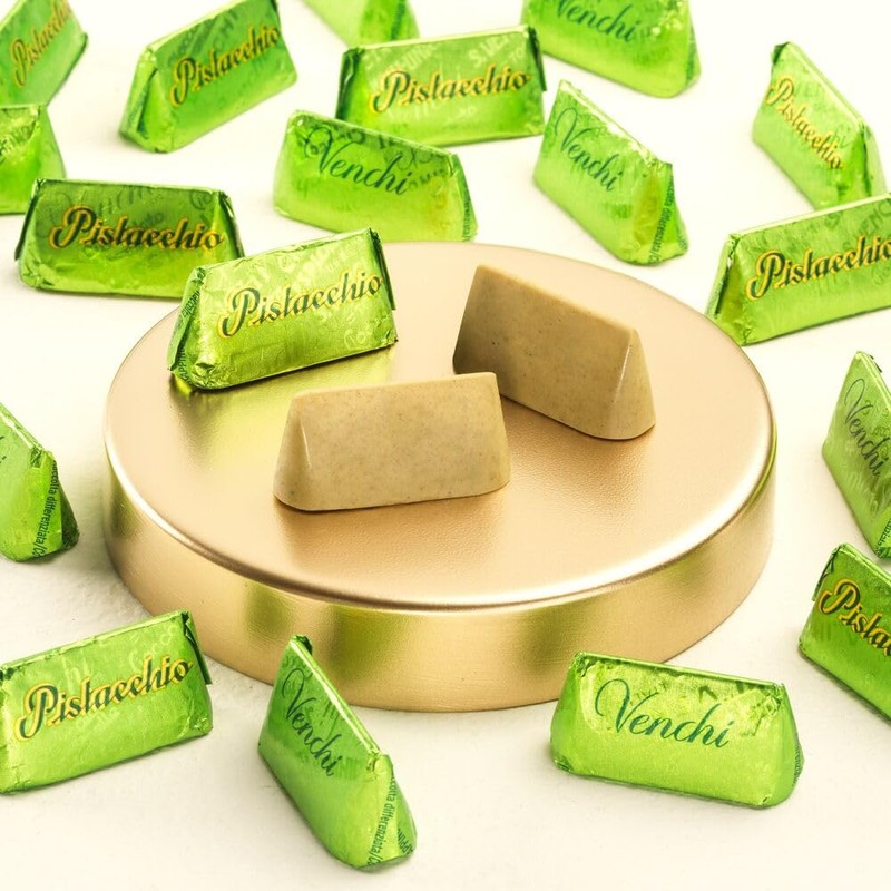 Venchi Gianduiotto Pistachio White Chocolate 29 Piece Elegant Gift Box