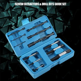 QANYEGN Reverse Screw Extractor Set, Reverse Drill Bit Extractor Set, Steel Screw Extractors and Drill Bits for Removing Stripped Screws and Broken Bolts