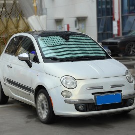 momocar American Flag Sun Visor Car Front Windshield Sun Shade For Fiat 500 2011-2019 US