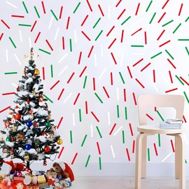 150× Christmas Strips Striped Wall Decal Stickers Peel and Stick Die Cut Removable for Chrismas Party DIY Art Crafts Decor Candy Gift Wraps for Kids Room Xmas Wall Window Decals (Christmas Colors)