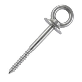 Eye bolt 8 x 100 1 piece stainless steel A4 ring bolt with collar and wood thread, eye bolt/eyelet bolt - NIRO, Nirosta, AISI 316