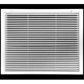 HVAC Premium 12" X 10" Aluminum Return Filter Grille for 1" Filter - Easy Airflow - Linear Bar Grilles [Outer Dimensions: 14.5"w X 12.5"h]