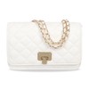 Jiusely Ladies Crossbody Bags Quilted Designer Handbags, White Evening Clutch