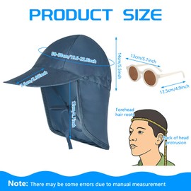 BSBUY Unisex Children's Sun Hat 2 Pieces Summer Sun Protection Set with Baby Sun Hats and Sunglasses Toddler Sun Hat UPF 50+ UV Protection Children's Cap with Adjustable Tightness Ties Neck Protection