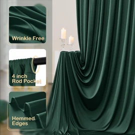 20ftx10ft Hunter Green Backdrop Curtains for Party Background, Wrinkle Free Green Photo Curtains Backdrop Drapes 4 Panels Back Drop Cloth for Wedding Birthday Photography Baby Shower Decor