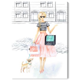 The Oliver Gal Artist Co. Fashion and Glam Wall Art Canvas Prints 'Glam Girl de Paseo'