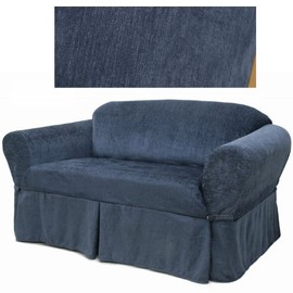 Chenille Navy Blue Furniture Slipcover Sofa 231