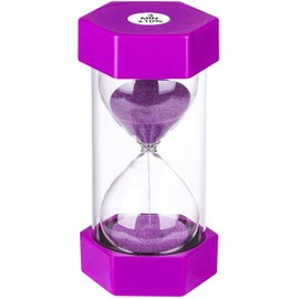 Hourglass Sand Timer 3 Minute:Colorful Sand Watch 3 Min, Small Purple Sand Clock 3 Minute, Plastic Hour Glass Sandglass Timer for Kids, Games, Classroom, Kitchen, Toothbrush Timer, Decoration