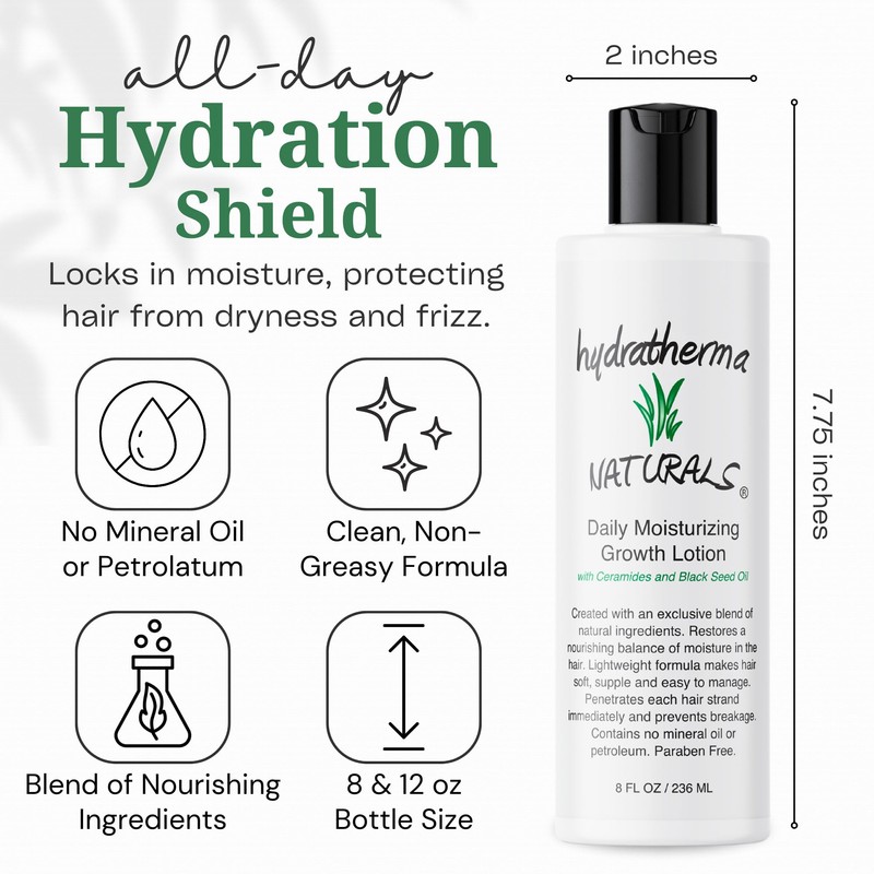 Hydratherma Naturals Daily Moisturizing Growth Lotion 12 oz. - For
