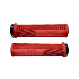 Peaty's Monarch Grips Bicycle Grips - Knurl Bicycle Handlebar Grips, Ergonomic for Comfort, Bicycle and MTB Grips, Bicycle Handlebar Grips for Mountain Bike - Thin 30-32 mm, Red