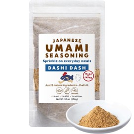 DASHI DASH – Sprinkle-On Umami Seasoning & Japanese Dashi Powder | For Everyday Meals or Light Soup/Broth/Stock | Fish, Kelp & Shiitake | No Salt, No MSG, No Additives | 100g