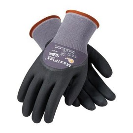 Protective Industrial Products Small MaxiFlex Ultimate by ATG 15 Gauge Abrasion Resistant Black Micro-Foam Nitrile Palm, Finger And Knuckle Coated Work Gloves With Gray Seamless Knit Nylon And Lycra Liner And Continuous Knit Wrist