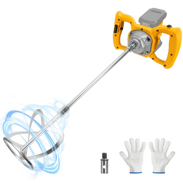 Cordless Cement Mixer, for Dewalt 20V Battery, 1200W Handheld Electric