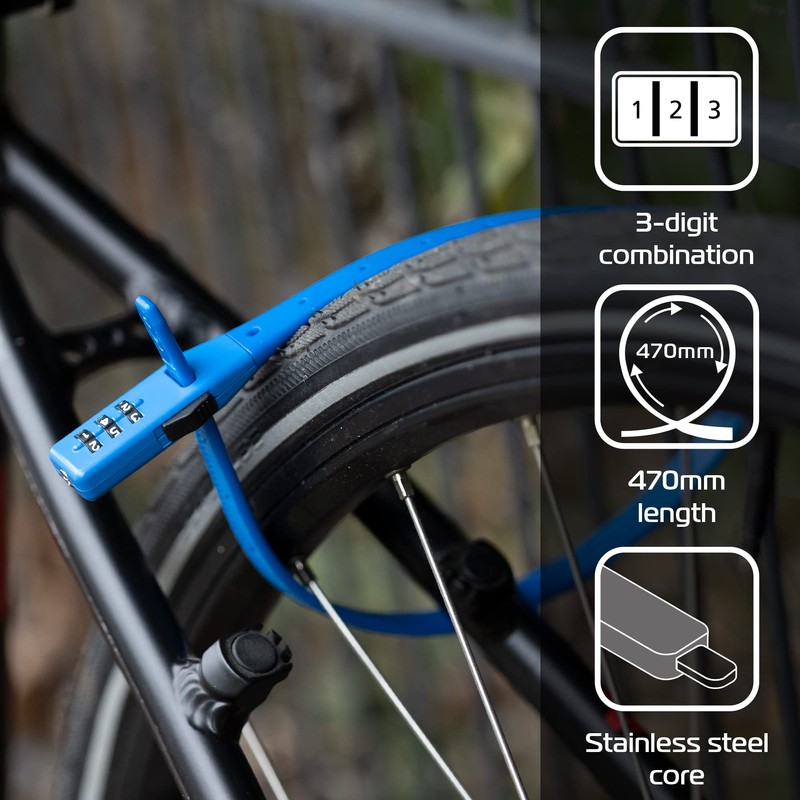 Oxford Products, Blue, LK152 Combo Multi-use Security Tie & Bike