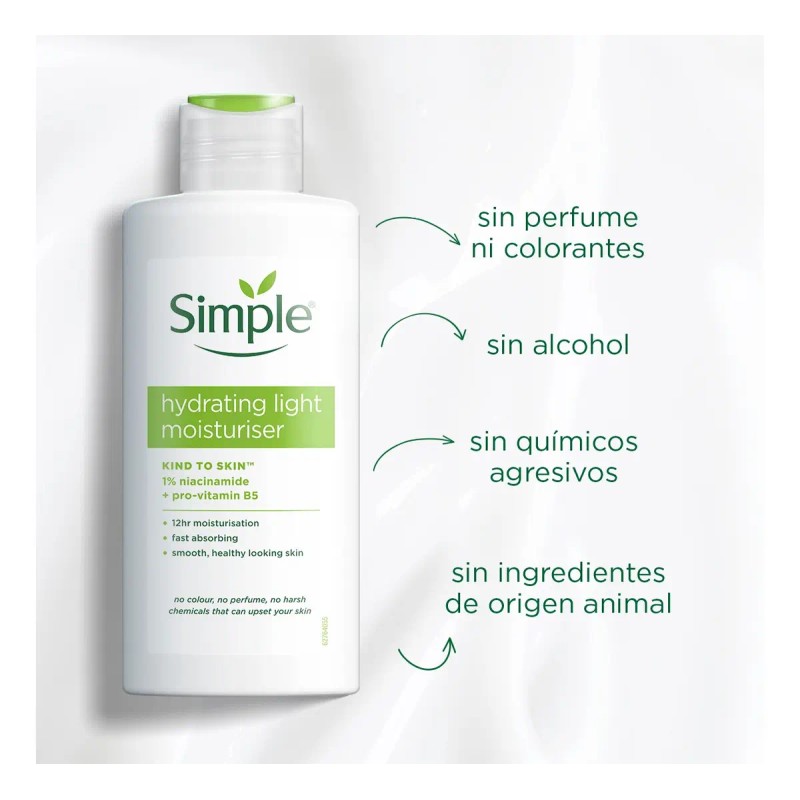Crema Hidratante Facial Simple 125ml Piel Sensible Vegana