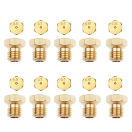 Yuaiosn Pack of 10 Brass Gas Jet Nozzles, Burner Nozzles, LPG Gas Jet Set, LPG Conversion Kit, 2x0.5, 4x0.7, 2x0.87, 2x0.95, Gas Hob Replacement Nozzle Gas Nozzle