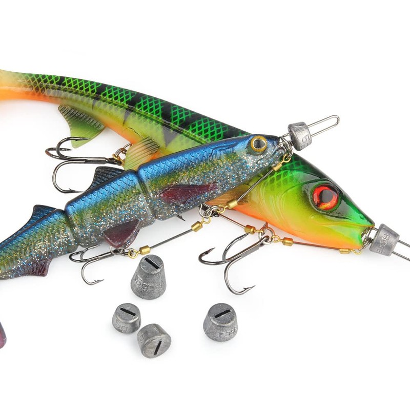 Pack of 3 stinger hooks with leader system (S, M,