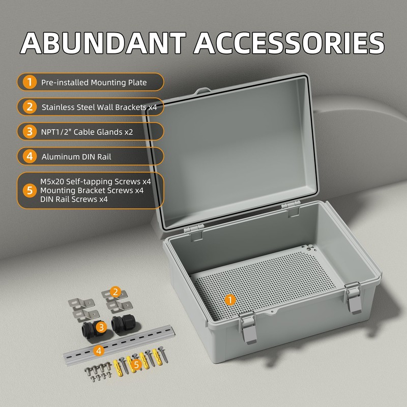 Joinfworld Outdoor WiFi Enclosure 15.7x11.8x7.1 Weatherproof Electrical Box Stainless Steel
