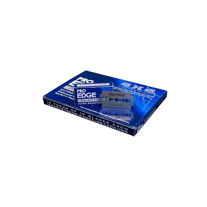 Pro Edge Platinum Navajas de Afeitar, 100 Piezas, Doble Filo,