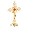 Metal Standing Cross Red Rhinestone Decoration Exquisite Retro Elegance Standing