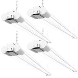 Sunco LED Shop Lights for Workshop 4FT, Linkable Garage Lighting, 4500 LM, 40W (150W Equivalent), 5000K Daylight, Surface + Suspension Mount, 48 Inch Integrated Fixture, White 4 Pack
