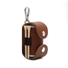 MMSH Golf Ball Case, Golf Ball Pouch, Golf Ball Pouch Top and Bottom, Braun, Golf Ball Case Holds 2 Golf Balls