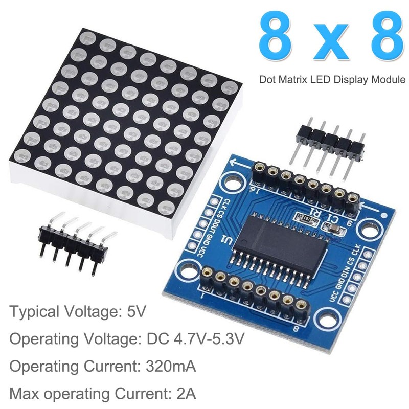 DAOKAI Dot Matrix Module 8x8 Dot Matrix LED Display Single