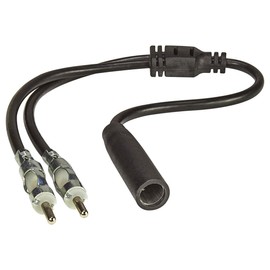 tomzz Audio 1500-027 Antenna Splitter Y Adapter Antenna Splitter Adapter Cable Connector DIN ISO Car Radio Socket to 2 x Male