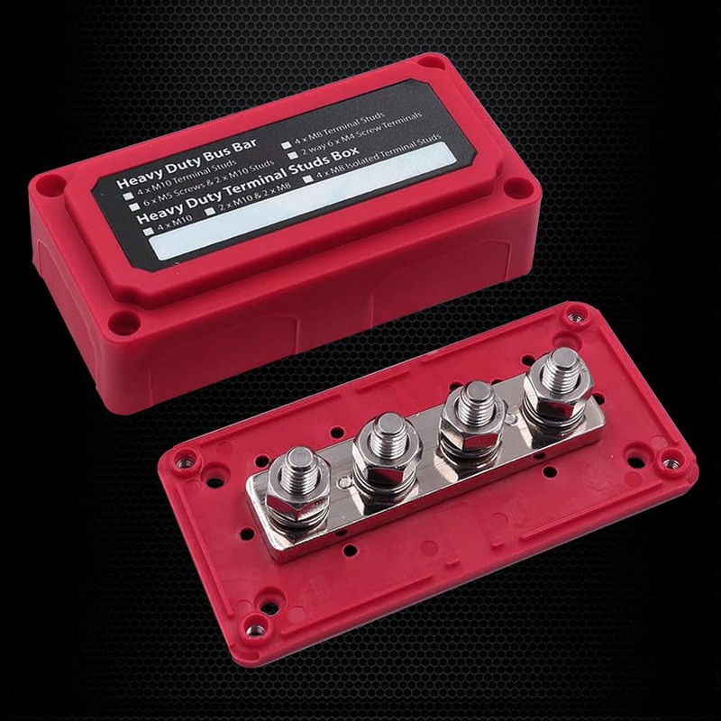 4 M8 Studs Power Distribution Block Bus Bar 12V, Ampper
