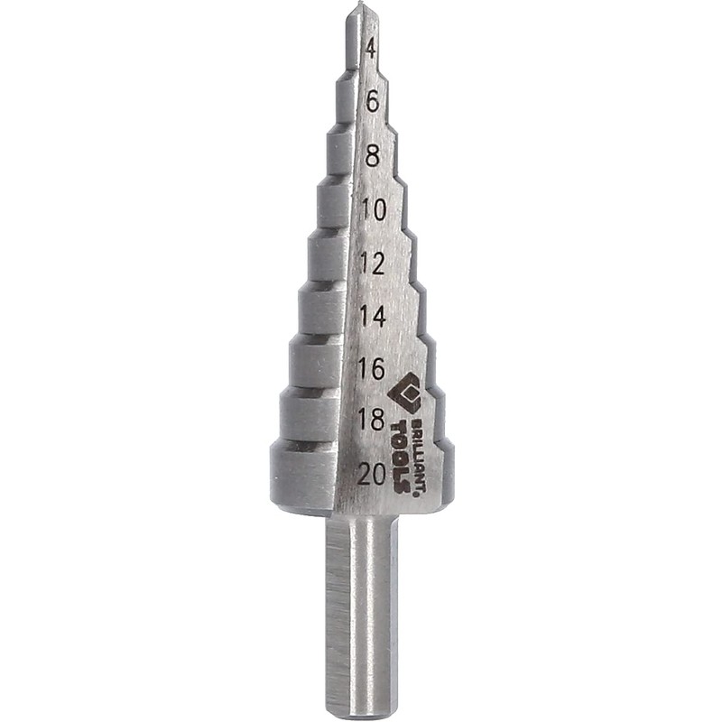BRILLIANT TOOLS BT101927 Step Drill Bit, Diameter 4-20 mm [Powered