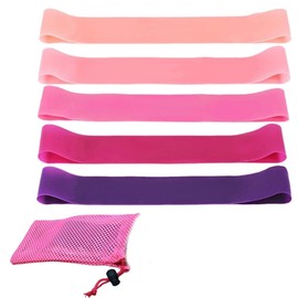 AEIOPRS Pack of 5 Fitness Bands, Resistance Bands, Gymnastics Bands for Muscle Building, Pilates, Yoga, with Pockets