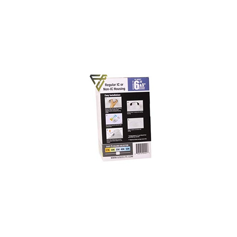 Elite REL637-CCT Series LED Retrofit Baffle Trim, Color SeleCCTor 2700K/3000K/3500K/4000K/5000K