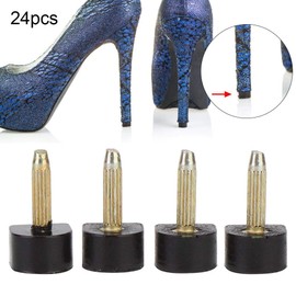 24Pcs High Heel Tip,Heel Plates Repair Heel Dowels Protector Heel Dowels Protector For Races, Weddings, Formal Occasions (10x10mm)