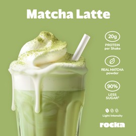 Rocka Nutrition Protein Matcha Vegan Protein Powder with Caffeine, Vegan Protein Matcha with 20 g Protein per Serving, Multi-Component Protein with Match Leaf Powder and Green Tea Extract (600 g)