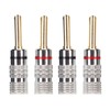 2 Pairs BFA Banana Plug 4mm Gold Plated Brass Serrated