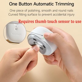 Electric Automatic Nail Clipper with Light & 2 Speeds,Fingernail Cutter and File 2 in 1 Design, Nail Scraps Storage,USB Rechargeable Safety Fingernail Trimmer for Baby, Kids, Seniors and Adult