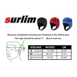 Surlim Rugby Helmet Headguard Headgear for Soccer Scrum Cap Soft Protective Helmet for Kids Youth Blue Small