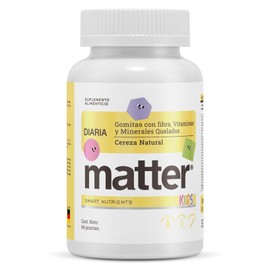 Matter Diaria Kids, Gomitas Multivitaminico Niños con Quatrefolic®, TRAACS®, Albion®, Complejo B Activo, Fibra de Agave, Sin Azúcar, Apoyo al Crecimie