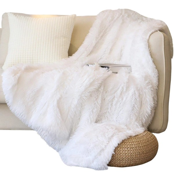Tuddrom Decorative Extra Soft Faux Fur Throw Blanket 50 x