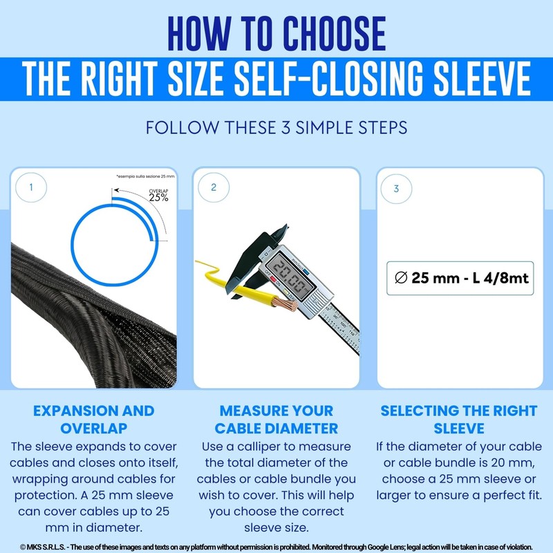 MarketConnect® Self-Closing Cable Sleeve, Diameter 13 mm, Length 8 m,