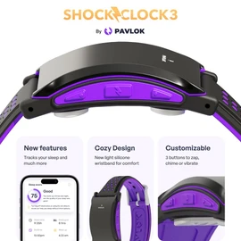 Shock Clock 3 - Alarm Clock for Students & Hard of Hearing - Silent Alarm, Sleep Tracker - Wake Up on Time Don't Wake Your Partner - Best Alarm Clock for Heavy Sleeper