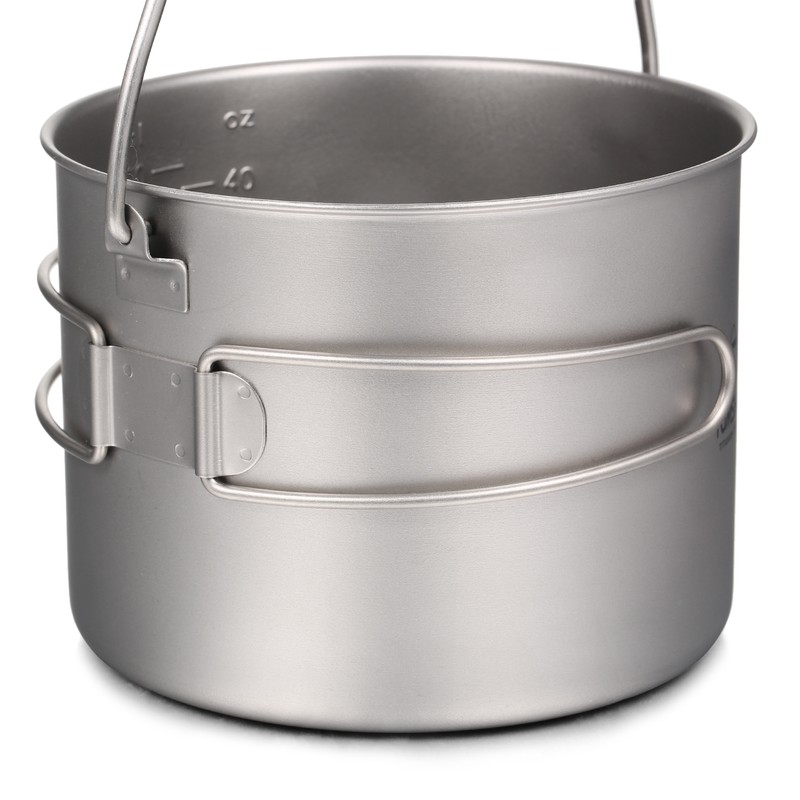 TOMSHOO Titanium Pot 750ml/900ml/1100ml/1600ml/2000ml/2800ml Ultralight Hanging Pot with Lid and
