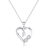 Dainty Heart Necklace Gifts for Women Girls, Sterling Silver Initial