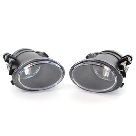 Jikeyuch 1 Pair Left Right Front Bumper Fog Lights Lamp Assemblies for E39 M5 E46 M3 2001‑2006 (Clear lens)