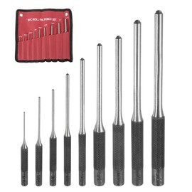 HARFINGTON 9pcs Drive Pin Punch Set 1/16" 5/64" 3/32" 1/8" 5/32" 3/16" 7/32" 1/4" 5/16" Non-marring Drive Pin Punch Cylindrical Alignment Punches with Knurled Grip for Watch Repair Jewelry