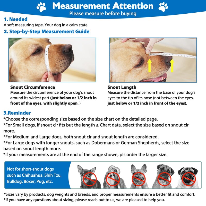 Mayerzon Dog Muzzle, Breathable Basket Muzzles for Small, Medium, Large